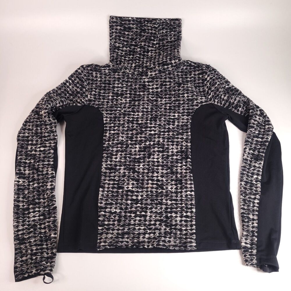 Nike Pro Sweater Shirt Womens Medium 933296-010 Hyperwarm Black Cowl Neck